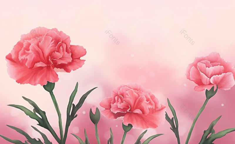 母亲节手绘康乃馨花朵背景图,插画/手绘图,插画/手绘图库,插画/手绘图下载,插画/手绘